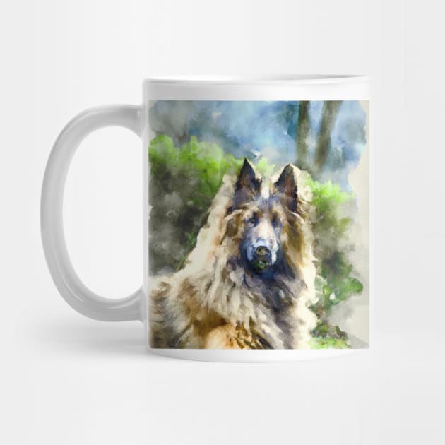 Belgian Tervuren Watercolor - Dog Lover Gifts by Edd Paint Something